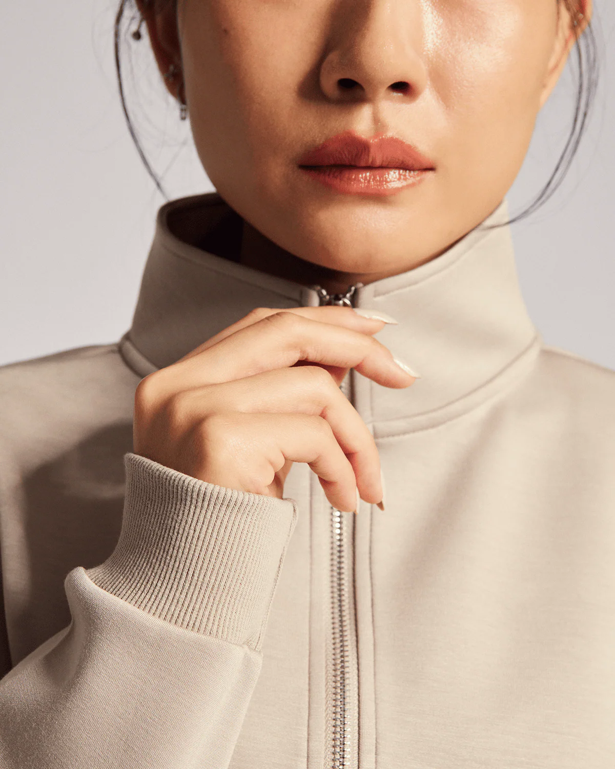 Effortless Half Zip (Crop) in Oat - Image 4
